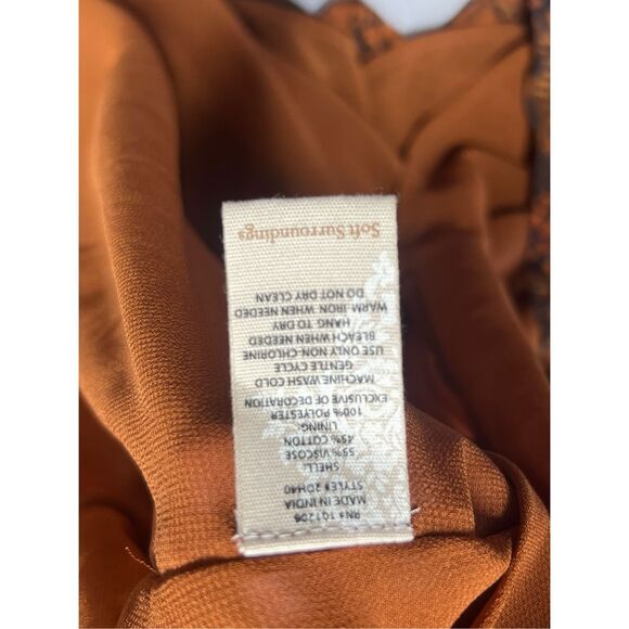 Soft Surroundings Venetian boho maxi dress Burnt Orange Black Stevie Nicks 10 - Picture 5 of 8